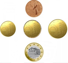 SERIE 5 PIECE MONNAIE 5 CENTS A 1 EURO ANDORRE 2014 NEUVE UNC DU ROULEAU ANDORRA