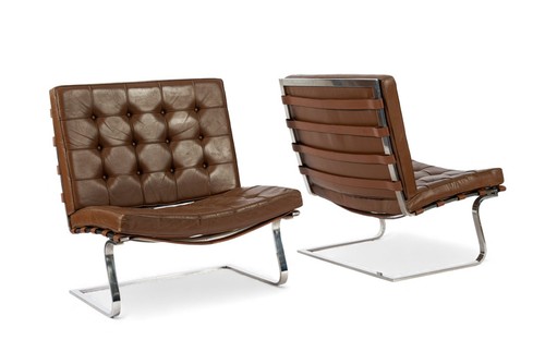 Pair vintage brown tugendhat - pair,