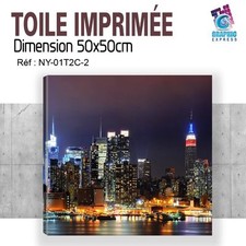 50x50cm - TOILE IMPRIMEE- TABLEAU DECORATION MURALE- NEW YORK-NY-01T2C-2