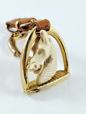 PORTE-CLES - Superbe CHEVAL 3D - Étrier, Métal - Hippisme Hippique 1960s -