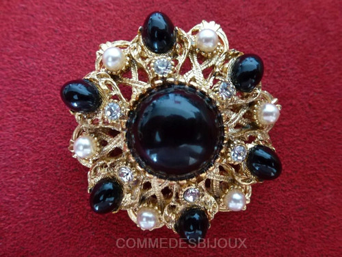 Broche vintage rosace - broche, double