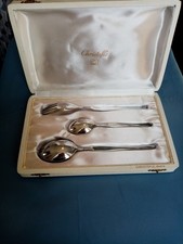 christofle modèle duo par Tapio Wirkkala, couverts de naissance, métal argenté