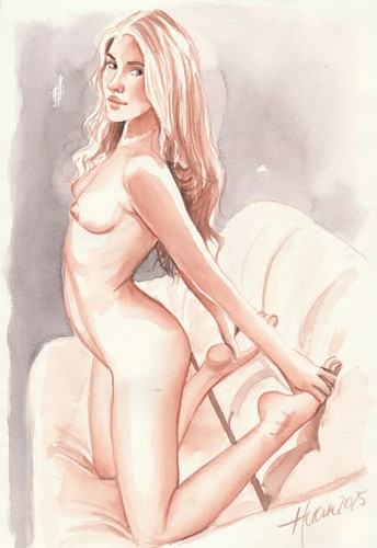 Aquarelle originale erotique - aquarelle,