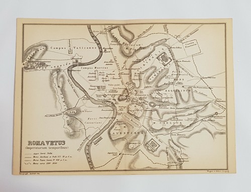 Baedeker map 1886 roma vetus - map,