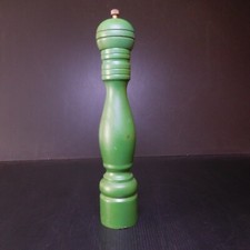 Moulin à poivre vert poivrière grand format vintage cuisine déco table N8365