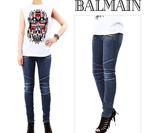 Balmain women biker jeans - women's,