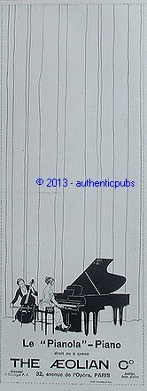 Publicite piano pianola - publicite,