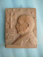 rare plaque Pétain Vichy seconde guerre mondiale terre cuite