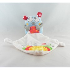 Doudou coccinelle bleu mouchoir brodé POMMETTE - 4506