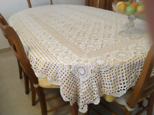 Ancienne belle nappe,surnappe au crochet coloris naturel Breizh ?