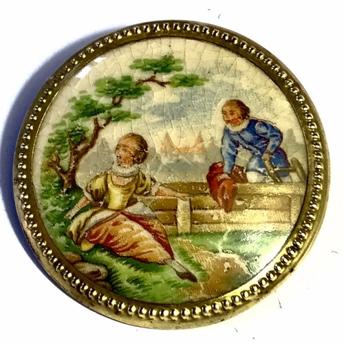 Grande broche ancienne scène - grande,