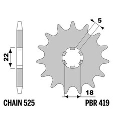 SUZUKI TS 250 1973-1975 pignon avant PBR pas 525 15 Dents