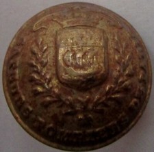 Bouton bombé métal doré : Sapeurs Pompiers de Paris au blason couronné de 17 mm