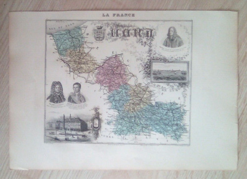 1889 carte ancienne du - 1889,