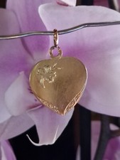 Ancien Pendentif Porte Bonheur En Or Jaune Et Rose 18 Cts, 1,80 Grs, Cœur 