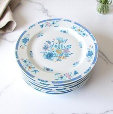 Limoges Bernardaud. 6 assiettes à dessert porcelaine décor fleurs modèle Pahang