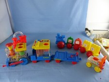 Ancien jouet PLAYSKOOL  lot de 5 trains locos N°9  VINTAGE de 1989 trolly car H