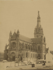 France, Auvray, Basilique vintage albumen print, France Tirage albuminé  21x