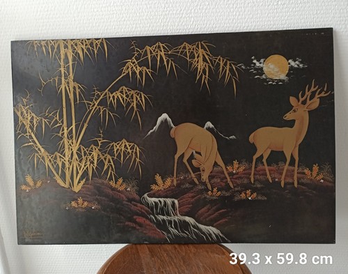 Panneau bois laqué décor - en,