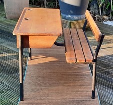 bureau d'écolier ancien vintage Double Pupitre