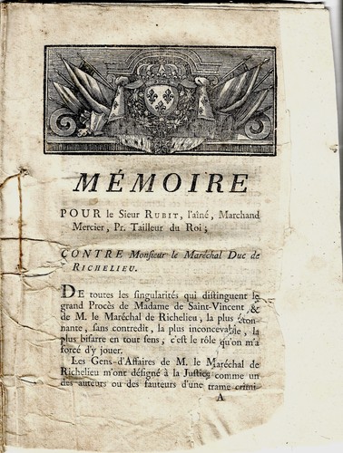 Mémoire 1775 affaire - des, faux