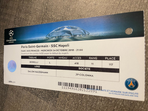 Ticket psg ssc napoli - v,