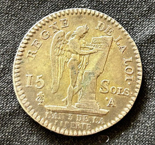 LOUIS XVI 15 Sols 1791 point A, Paris, TTB+/SUP