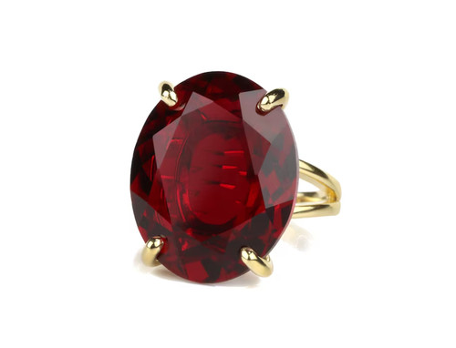 Bague grenat rouge naturel