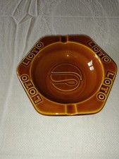 Ancien cendrier publicitaire LOTO en faïence de Gien