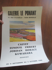 Affiche d'Exposition Jordan Kuwahara Calvet Le Ponant 1986  59 cm sur 40 cm  336