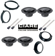 CIARE Set 4 Haut Parleur Coaxiales pour Fiat Panda 169 03>12 Avec Adaptateurs E