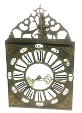 Mouvement comtoise 18ème balancier AR,verge,cartouches, aiguilles fer