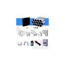 Kit 4 prises Europe noires avec tuyaux  Kit tuyauterie