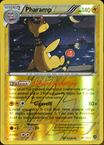 Carte pokémon 114 pharamp - 40/114,