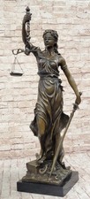 Ancien Grec Déesse Themis / Store Dame Justice 100% Véritable Bronze Statue 75cm