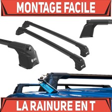 Turtle Alu Noir Barres de toit pour BMW 1er E87 5-P 04-11 Points de fixation