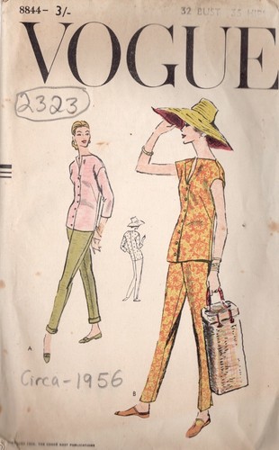 1956 vintage vogue patron - vintage,