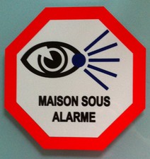 PLAQUE en ALUMINIUM SIGNALETIQUE MAISON sous ALARME VIDEO SURVEILLANCE 20x20cm