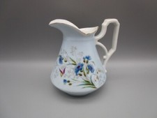 Pichet a lait ancien en porcelaine de Paris, décor œillets
