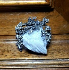 Argent natif sur Calcite - Bou-Azzer, Maroc