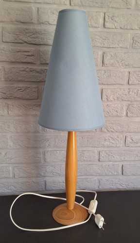 Lampe vintage pied bois - en,
