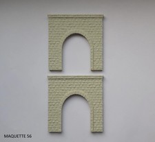 N 2 entrées de tunnel voie simple ferroviaire 1/160 décor train maquette 56