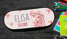 trousse à crayons Manga fille personnalisée avec prénom