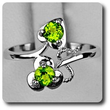 BAGUE PERIDOT Argent 925 +