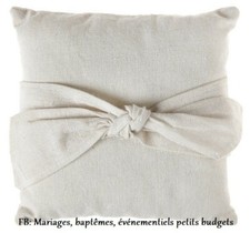 Coussin d alliances neuf champêtre, campagne, bohème en lin