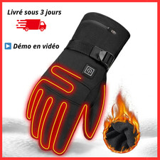 Gants Moto Ski Chauffants Thermique  Tactile Écran + 2 Batteries + 2  câbles USB