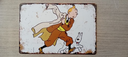 Tintin plaque métal - tintin,
