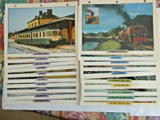 62 FICHES TRAINS DE LEGENDE 1995 ET 15 CARTES POSTALES VIE DU RAIL 60/70 (M300)