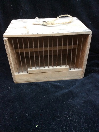 Ancienne cage oiseaux bois - ancienne, à