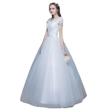 Femmes Mariée Maxi Robe Mariage Dentelle de Bal Demoiselle D'Honneur Princesse